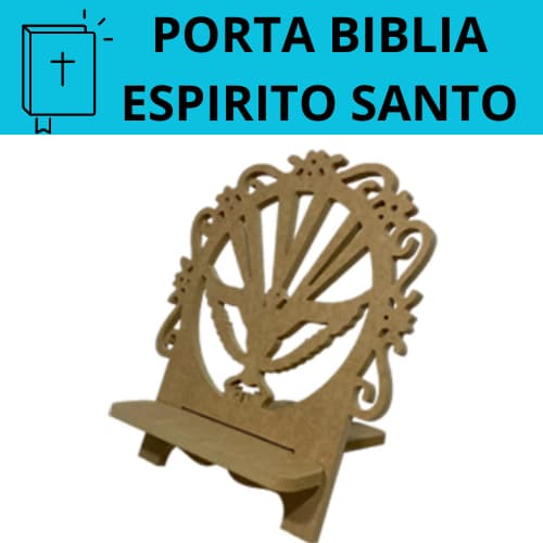 Porta Bíblia E Livro Decorado Espirito Santo Em Mdf 9mm