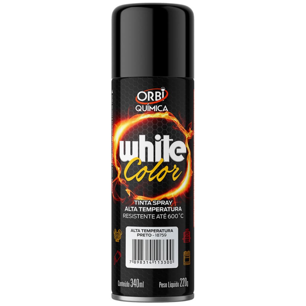 Spray Tinta Preto Alta Temperatura Para Canos Motores 600°C