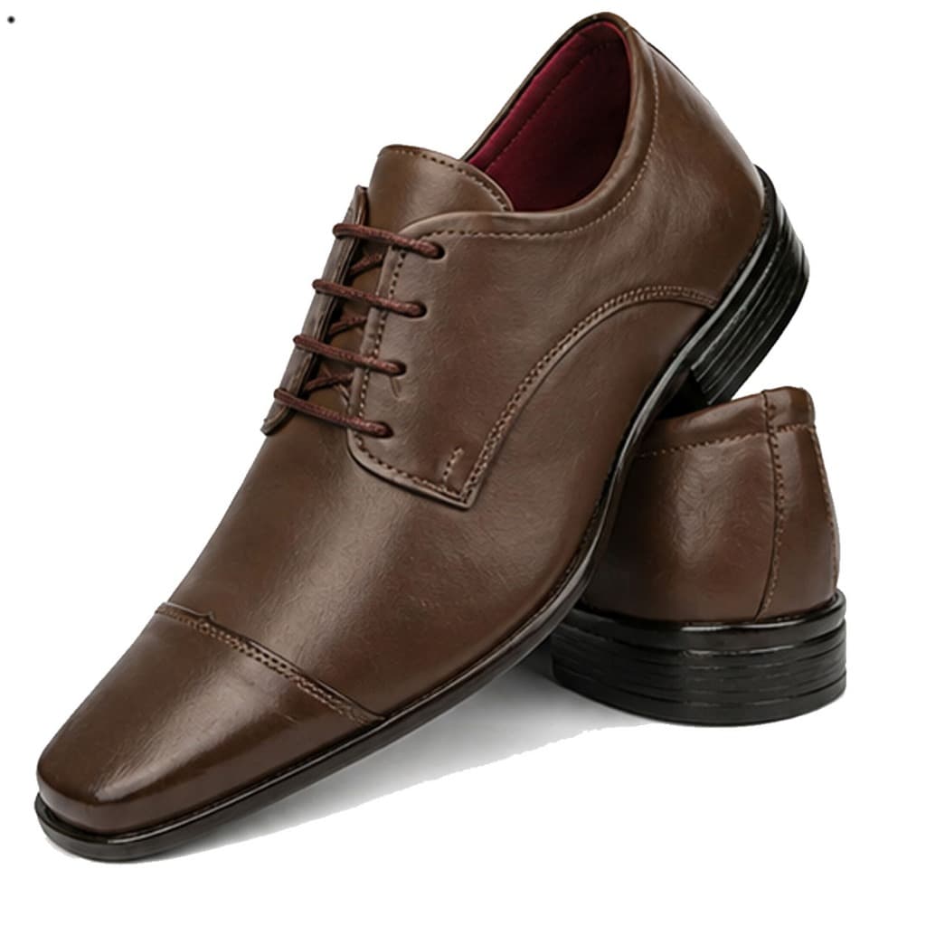 Sapato social masculino tradicional cor café modelo amarrar