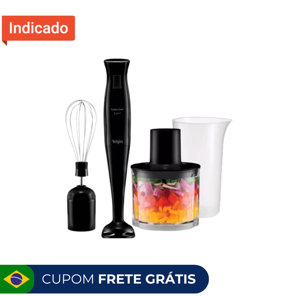 Mixer Elgin 3 em 1 Turbo Chef 200W com Triturador e Fuet 127V/220V