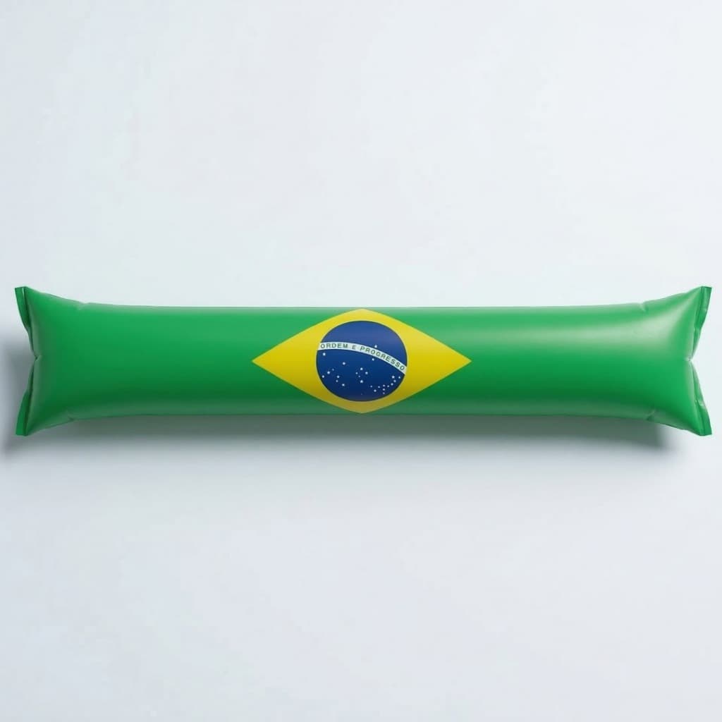 Bastão Inflável Torcida Brasil 2 Unidades Copa Futebol Barulho Festa - Tamanho 10x60 cm