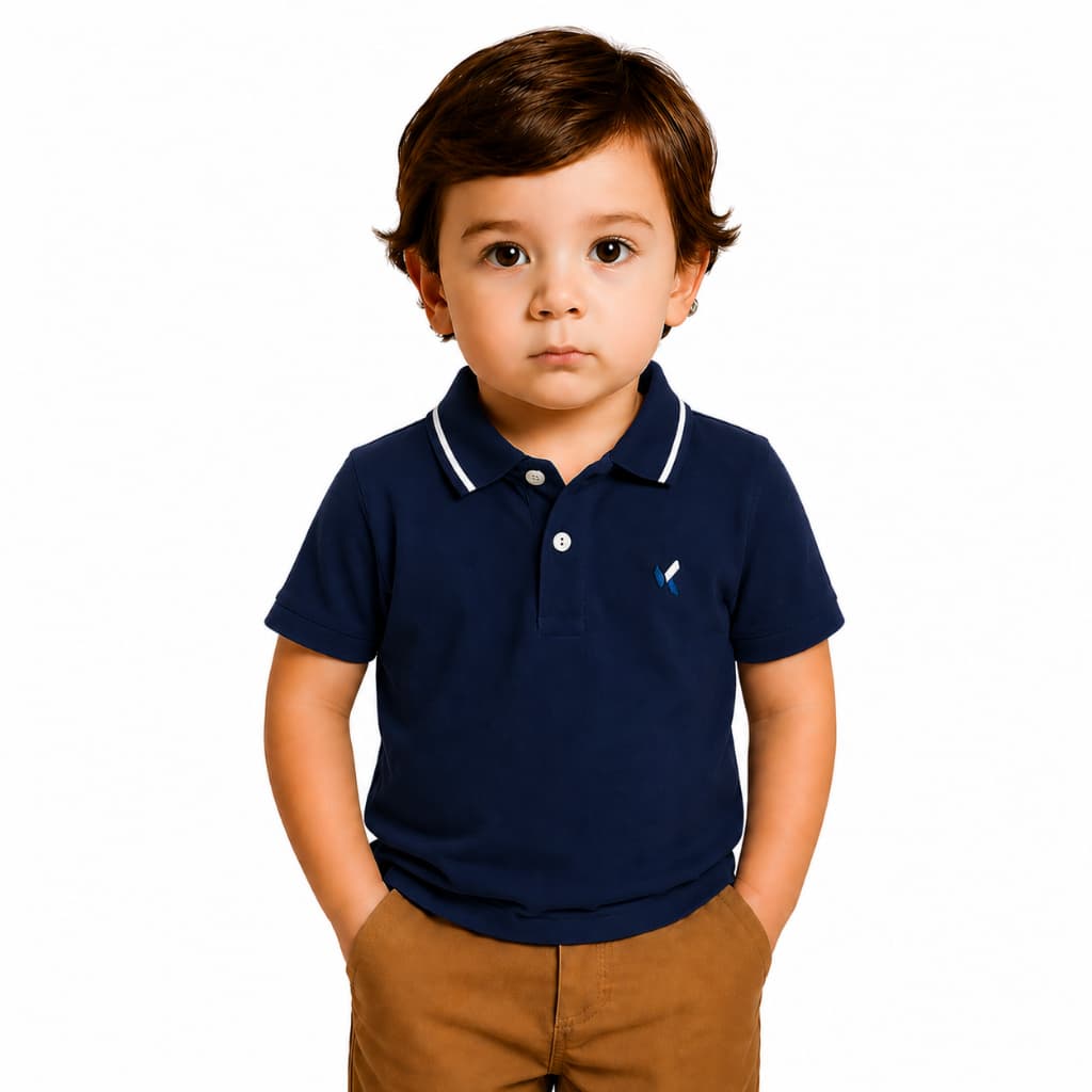 Camisa Polo Infantil Masculina Premium 100% Algodão