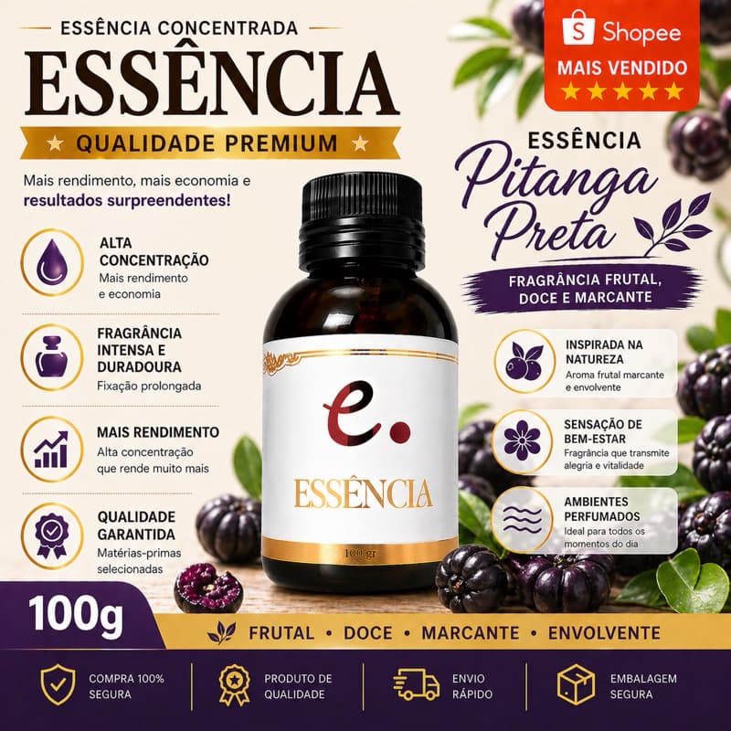 Essência hidrossolúvel Concentrada - PITANGA PRETA 100 G