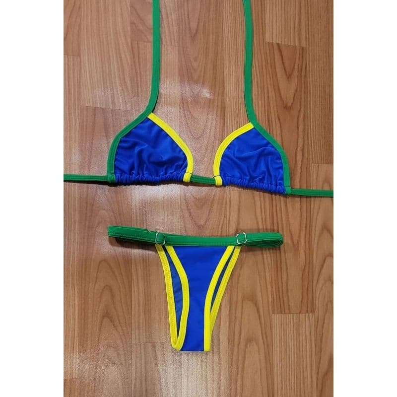 biquíni do Brasil, biquíni da copa, azul, verde e amarelo