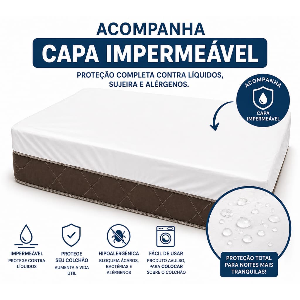 Cama para cães raças pequenas - Colchopet - 60x40x6cm-acompanha capa impermeavel
