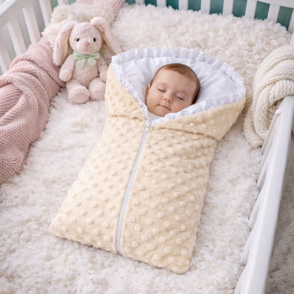 Saco de Dormir Bebê Quentinho Pipoquinha com Zíper e Toque Macio