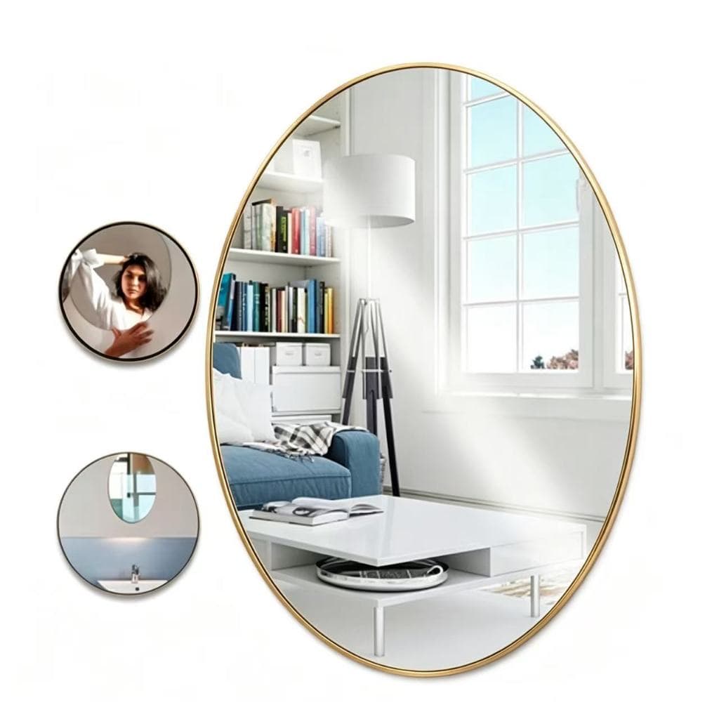Espelho Oval de Acrílico Espelho Inquebrável 30x40cm Para Banheiro,  Decoração de Quarto e Casa