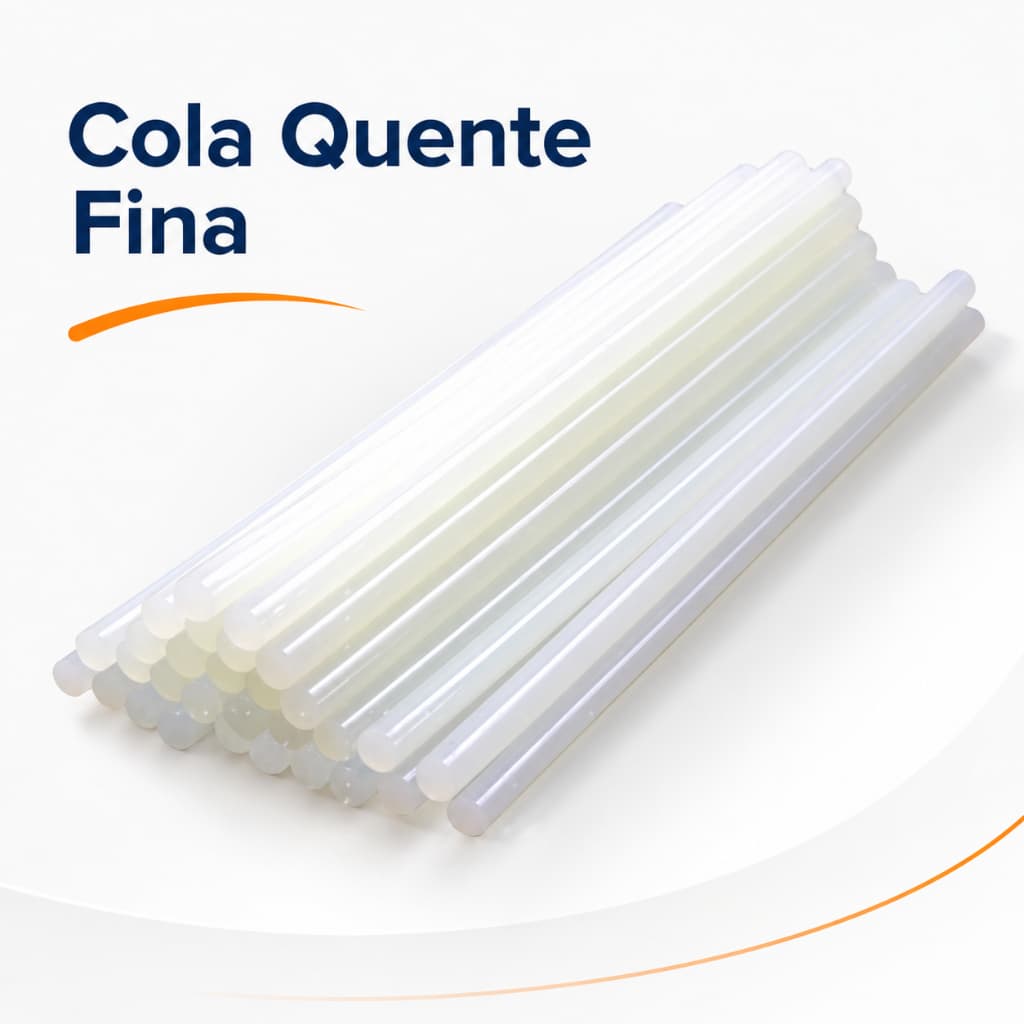 Kit 50 Bastões de Cola Quente Fina Refil 7mm para Aplicador Artesanato Papelaria Transparente Escola