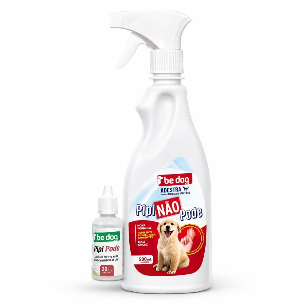 Kit Educador Sanitário Pipi Pode e Não Pode Adestramento Cães e Filhotes Spray Atrativo 500ml + 20ml