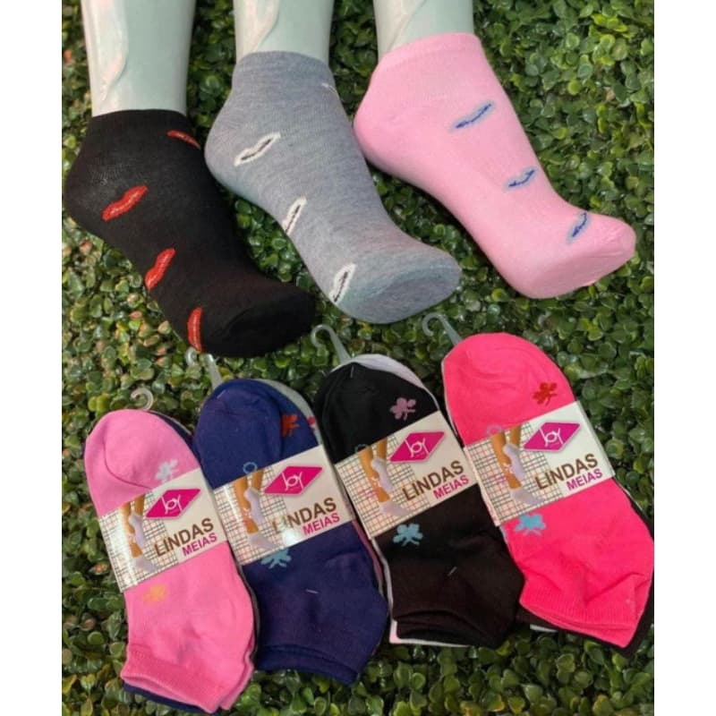 Liquidação Pacote com 12 Pares de Meias Feminina e Masculina
