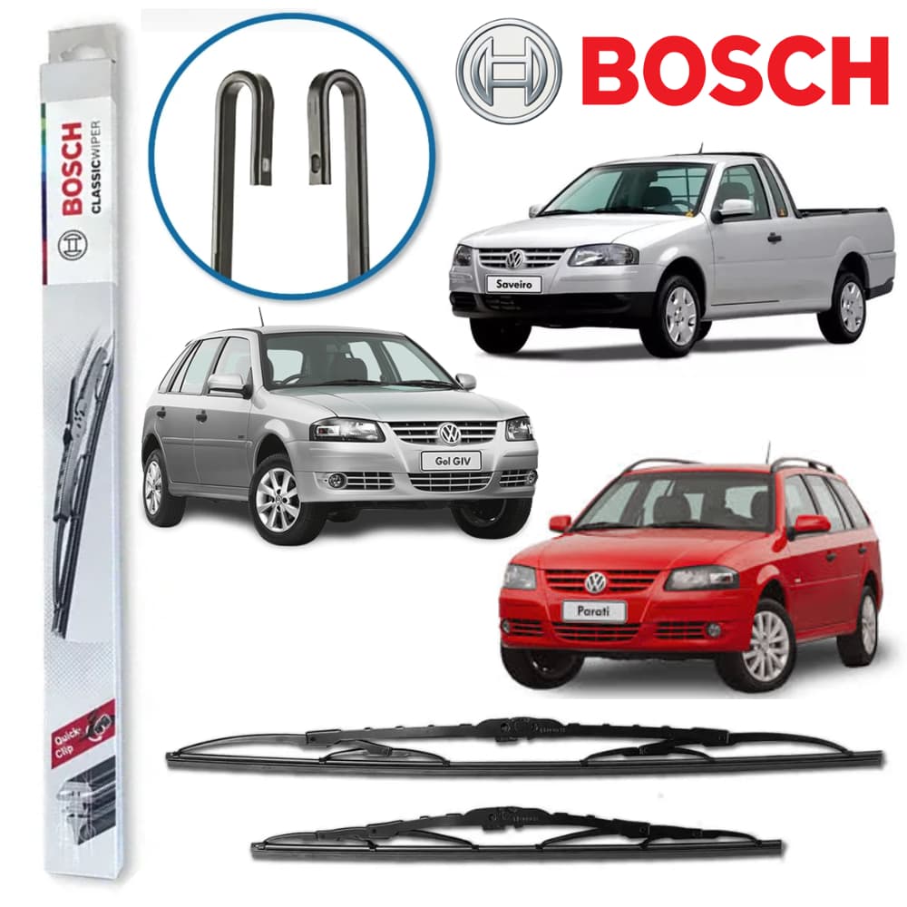 Par Palheta Limpador Parabrisa Gol G3 G4 1999 a 2008 Saveiro Parati Polo Golf BOSCH