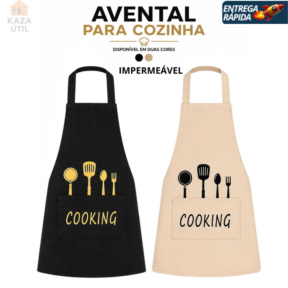 Avental Impermeável Cozinha Profissional Antimanchas | Resistente e Fácil de Limpar