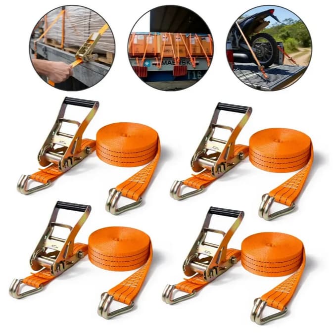 Kit 4 Cinta Amarração Carga Caminhão Catraca 5 Toneladas 9m
