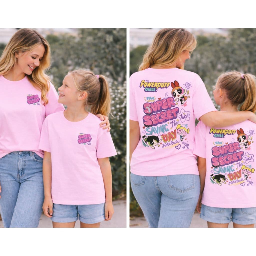 CAMISETA ADULTA FEMININA INFANTIL MAE E FILHA MENINAS SUPER PODEROSAS DELICADA DIVERTIDA MODERNA TENDENCIA  PERSONAGEM
