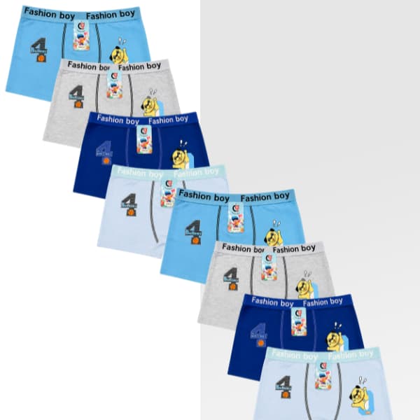 Kit Cueca Boxer Infantil Algodão Menino 2 a 8 Anos