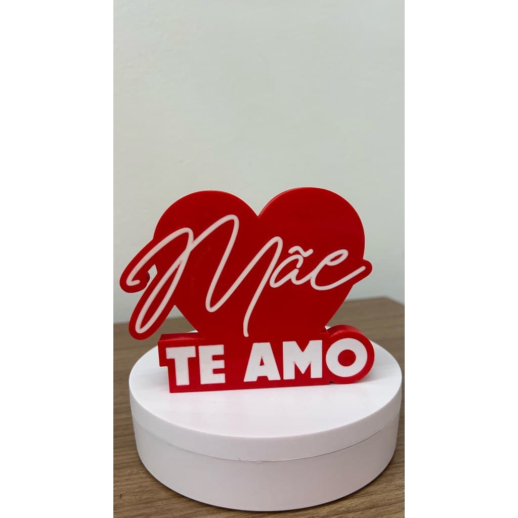 Decoração topo de bolo aniversário mãe "Mãe te Amo" - Presente