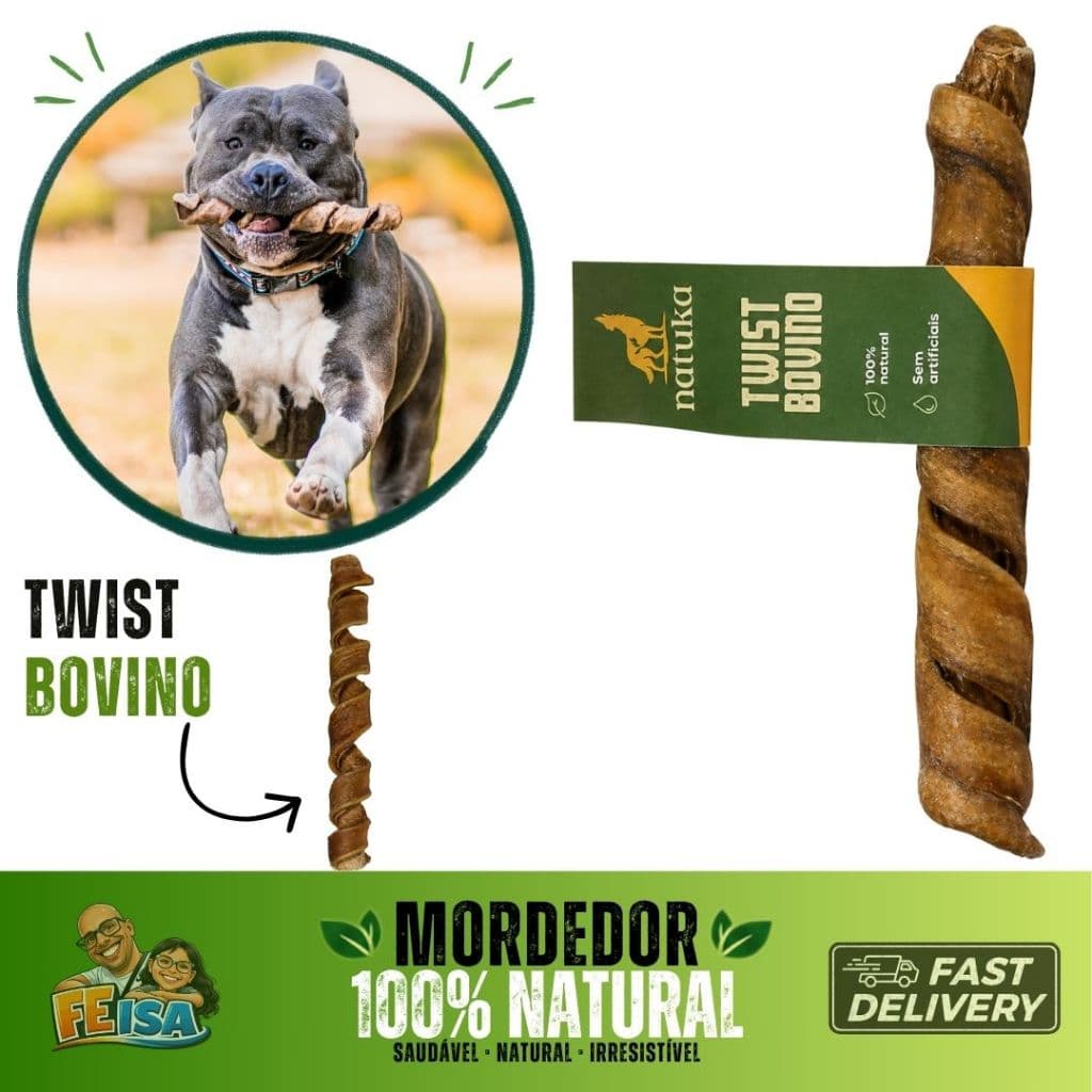 Mordedor 100% Natural Twist BOVINO Natuka pet cachorro