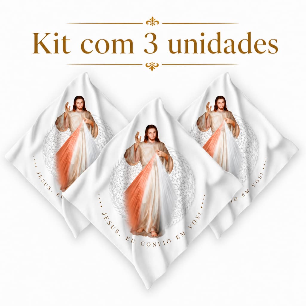 Lenço da Misericórdia (Kit 3 unidades), Jesus Misericordioso