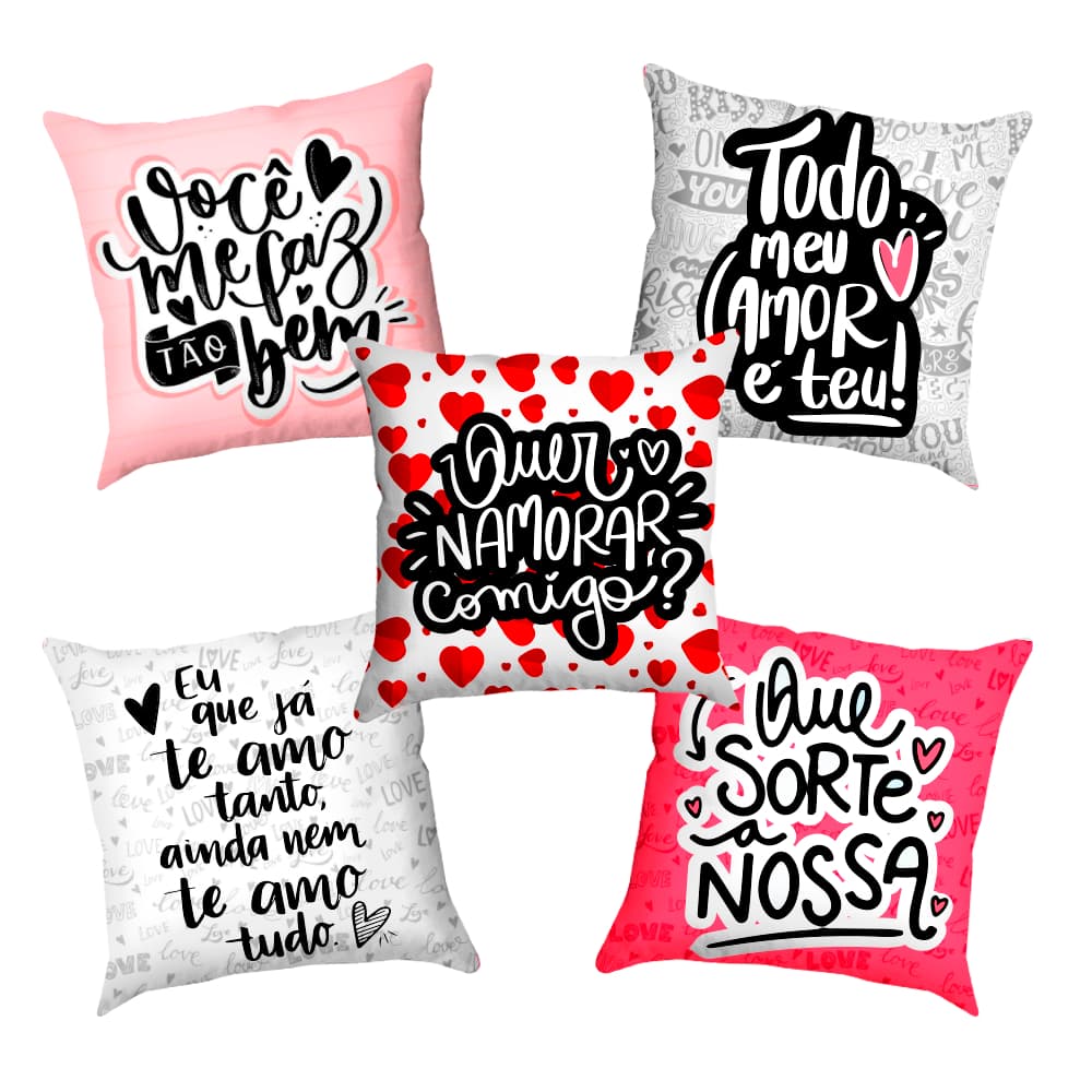 Almofadas 20x20 Estampa Dia Dos Namorados Romântico Casal - Quer Namorar Comigo? ENTREGA RÁPIDA!