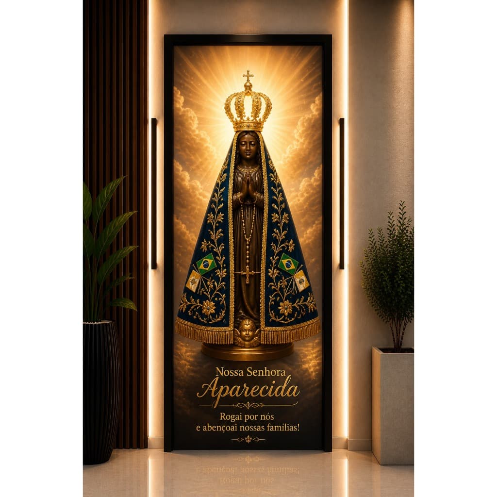 Capa de Porta Decoração Cristão Religioso FÉ 0,85x2,10m