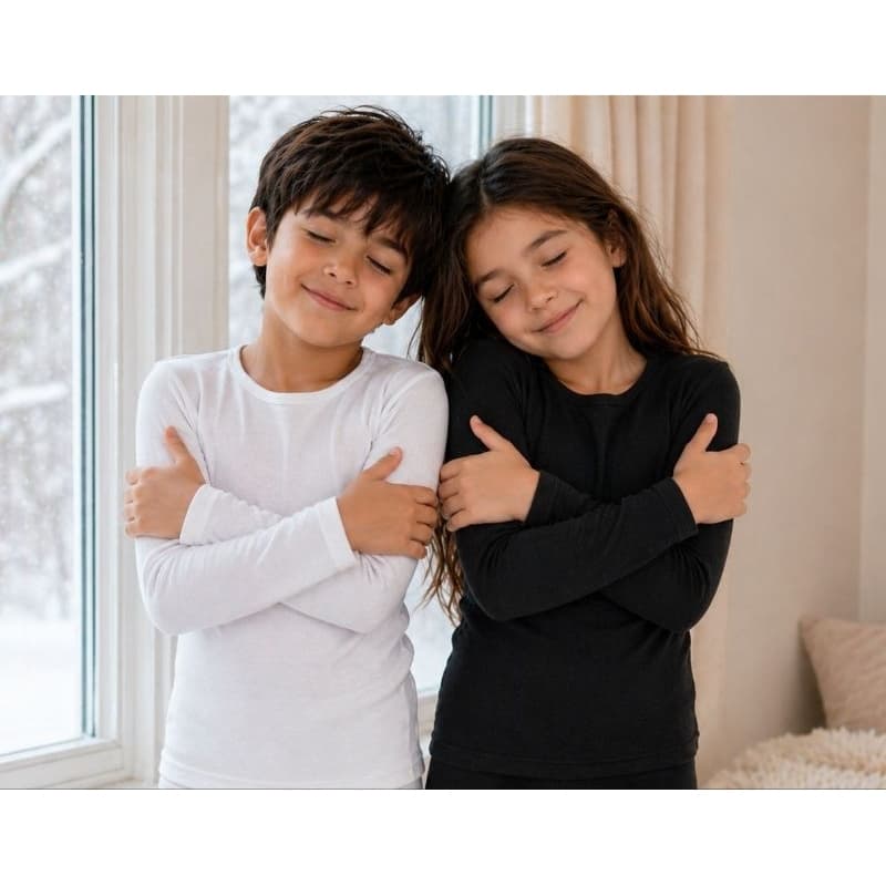kit 2 Blusa térmica Peluciada de inverno Menino Menina Tamanhos 4 Até 14 Anos