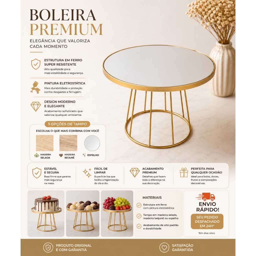 Boleira Deluxe Para Decoração de Festas Premium