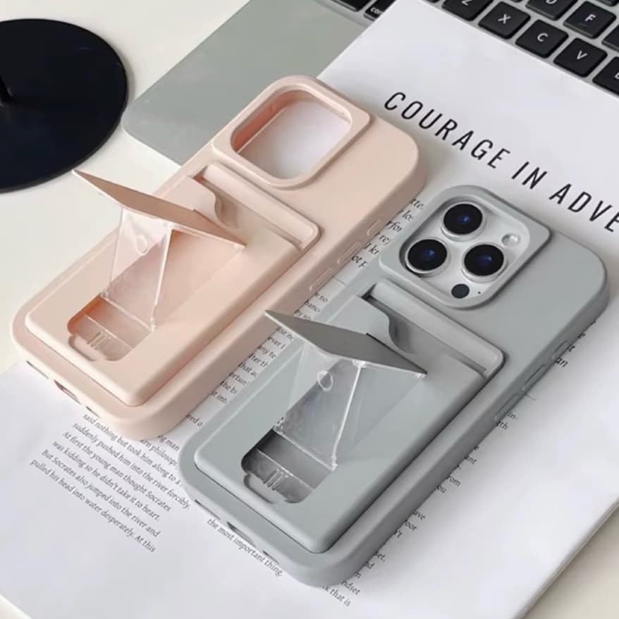 Capa Capinha para iPhone 11 | 12 | 13 | 14 | 15 | 16 Anti Impacto com Suporte e Porta Cartão Silicone Aveludada Premium