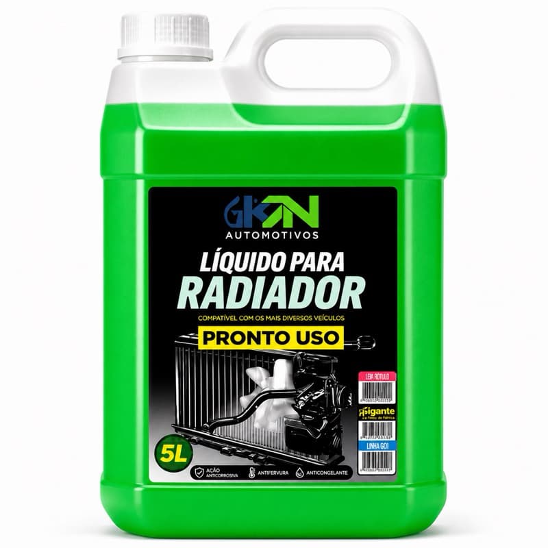 Aditivo Radiador Verde 5L KN Pronto Uso Fluido Arrefecimento Anticorrosivo Motor Carro Universal