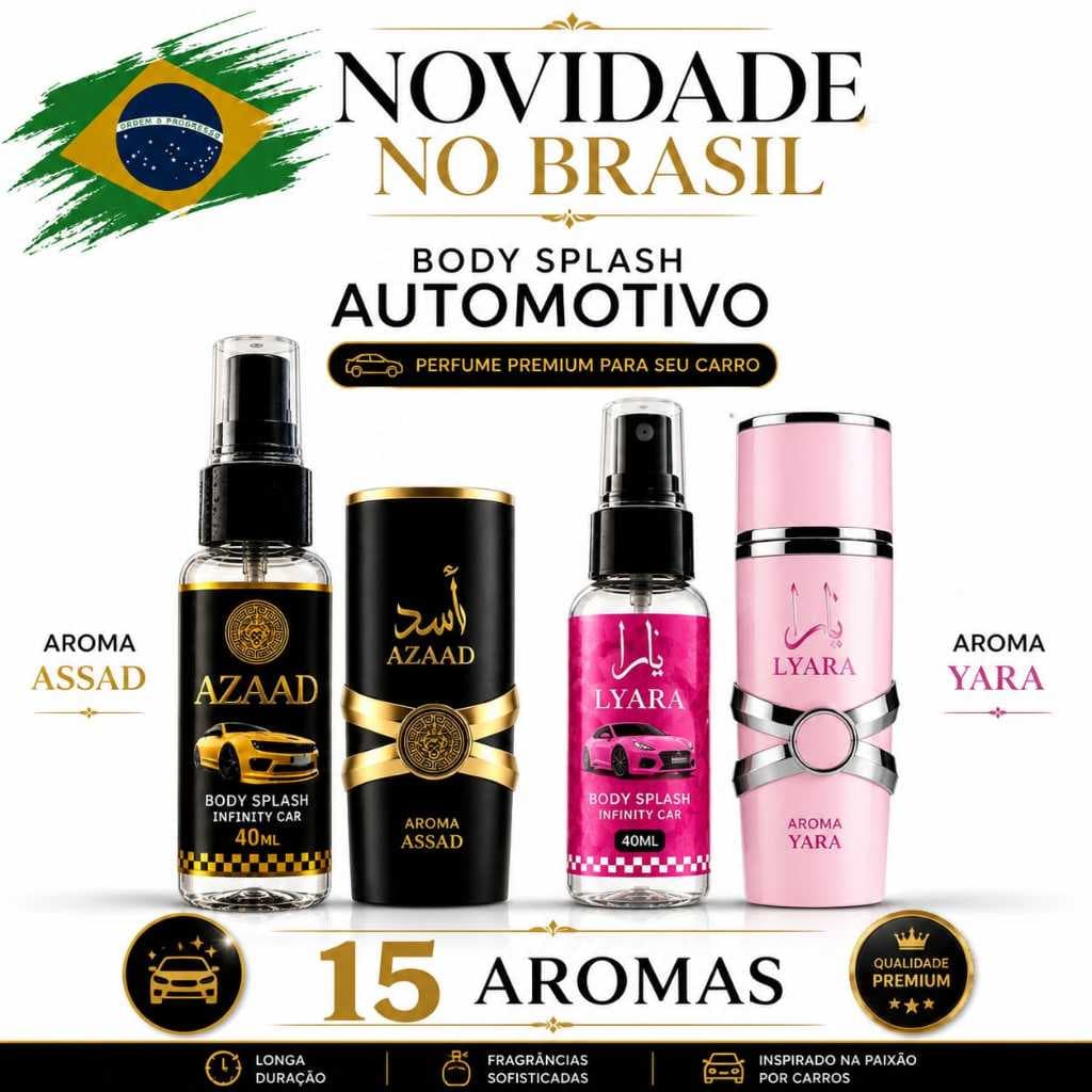 Body Splash Automotivo 40ml | Perfume para Carro Longa Duração | 15 Fragrâncias Disponíveis | Aromatizador Veicular Prem