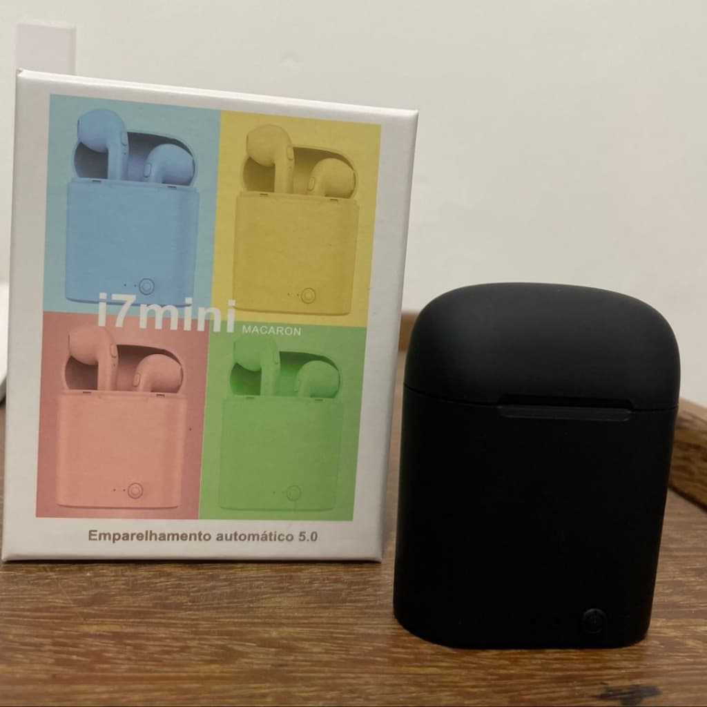 Fone I7 Preto Touch Stereo Graves Potentes Compatível Android iOS