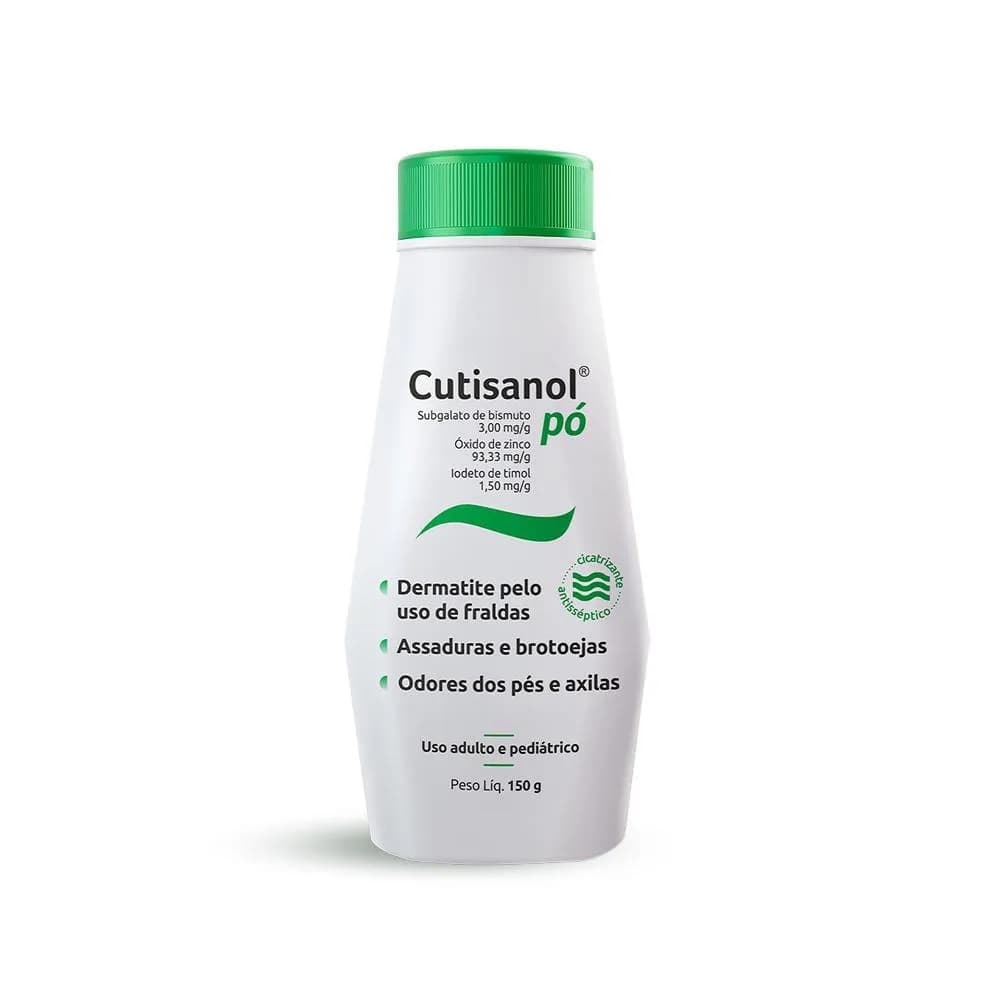 Cutisanol verde 150g pó talco cicatrizante combate assaduras e dermatites barato
