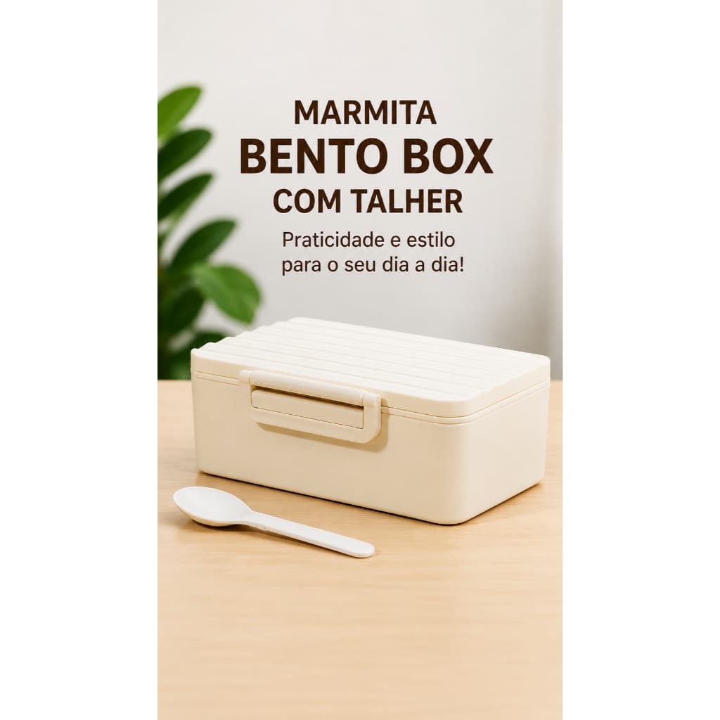 Marmita Compacta com Talher 🍱 Prática, Leve e Organizada para o Dia a Dia