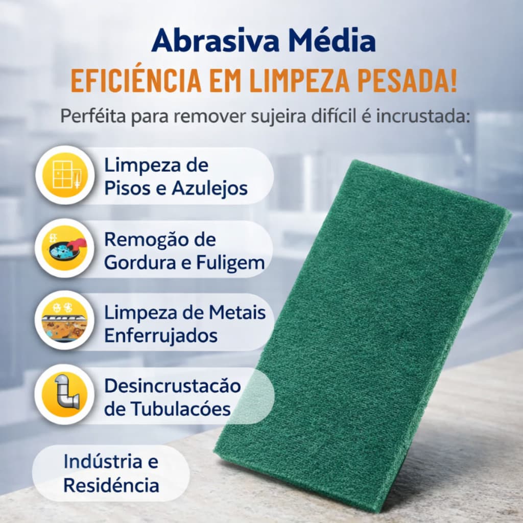 Fibra de Limpeza Abrasiva – Pacote com 10 Unidades– Limpeza Geral