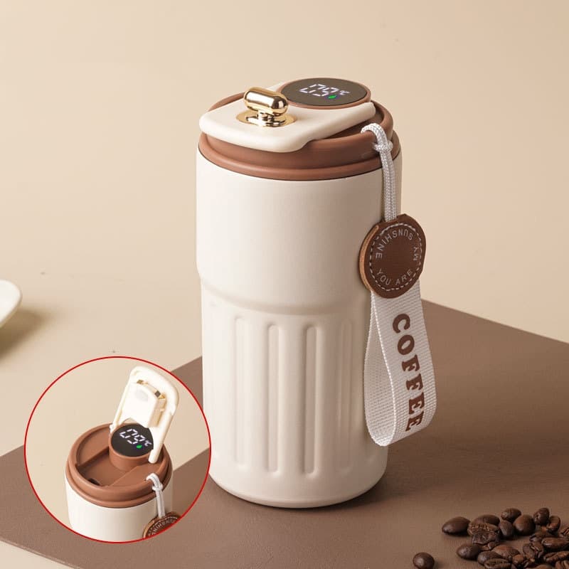 Copo Térmico 450ml Inox com Display Digital e Tampa com Trava – Mantém Temperatura por Horas