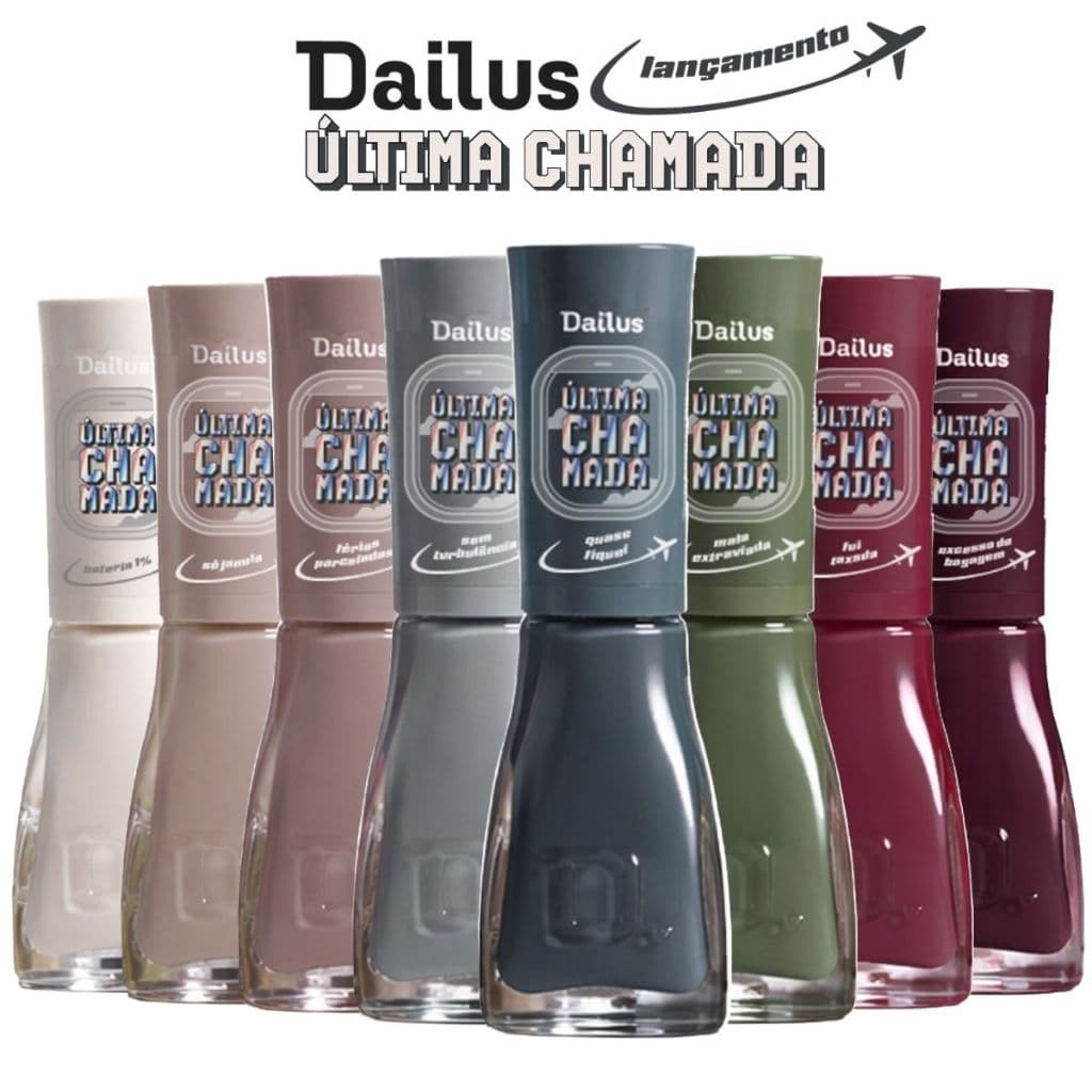 Esmalte Dailus Coleção Ultima Chamada Lançamento kit com Cores de Outono Inverno Manicure Pedicure