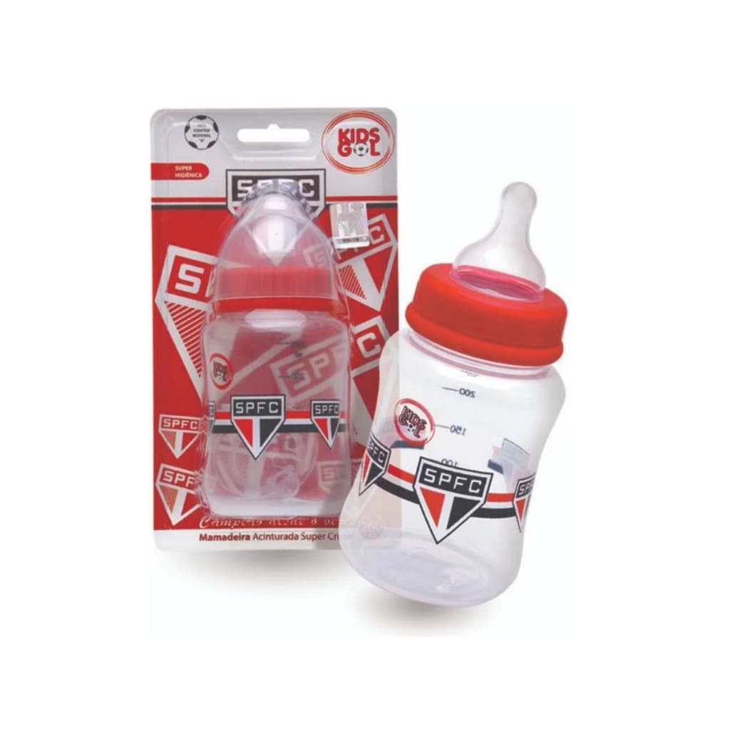 Mamadeira Kids Gol SPFC de São Paulo cor branco de 260mL