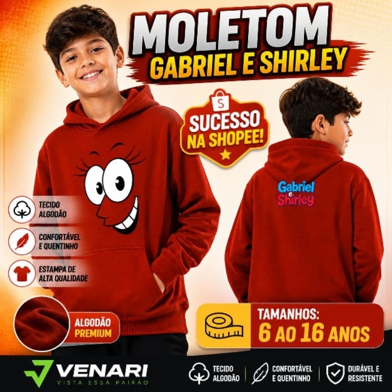 Moletom Gabriel e Shirley MOLETOM VERMELHO Youtuber Gabriel e Shirley CÍLIOS carinha Blusa de moletom avatar