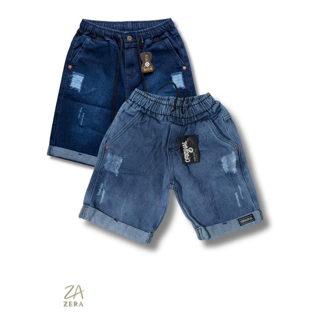 Kit 2 Bermuda Jeans Masculina Infantil Short Destroyed do P M G