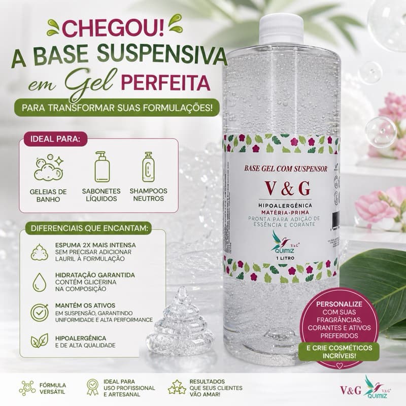 BASE SABONETE GEL COM SUSPENSOR V&G - 1 LITRO