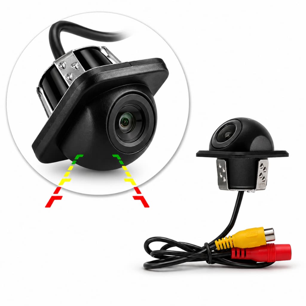 Camera De Ré Tartaruga 170° 480p Roadstar RS-202BR Com Linhas de Estacionamento IP67 - IP68