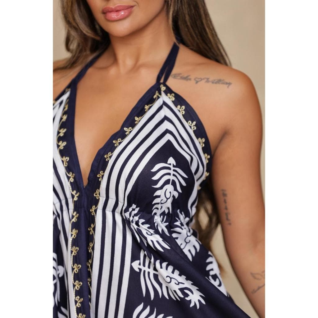 Vestido Indiano Feminino Curto Estampado em Viscose Leve – Moda Elegante Confortável Casual Verão
