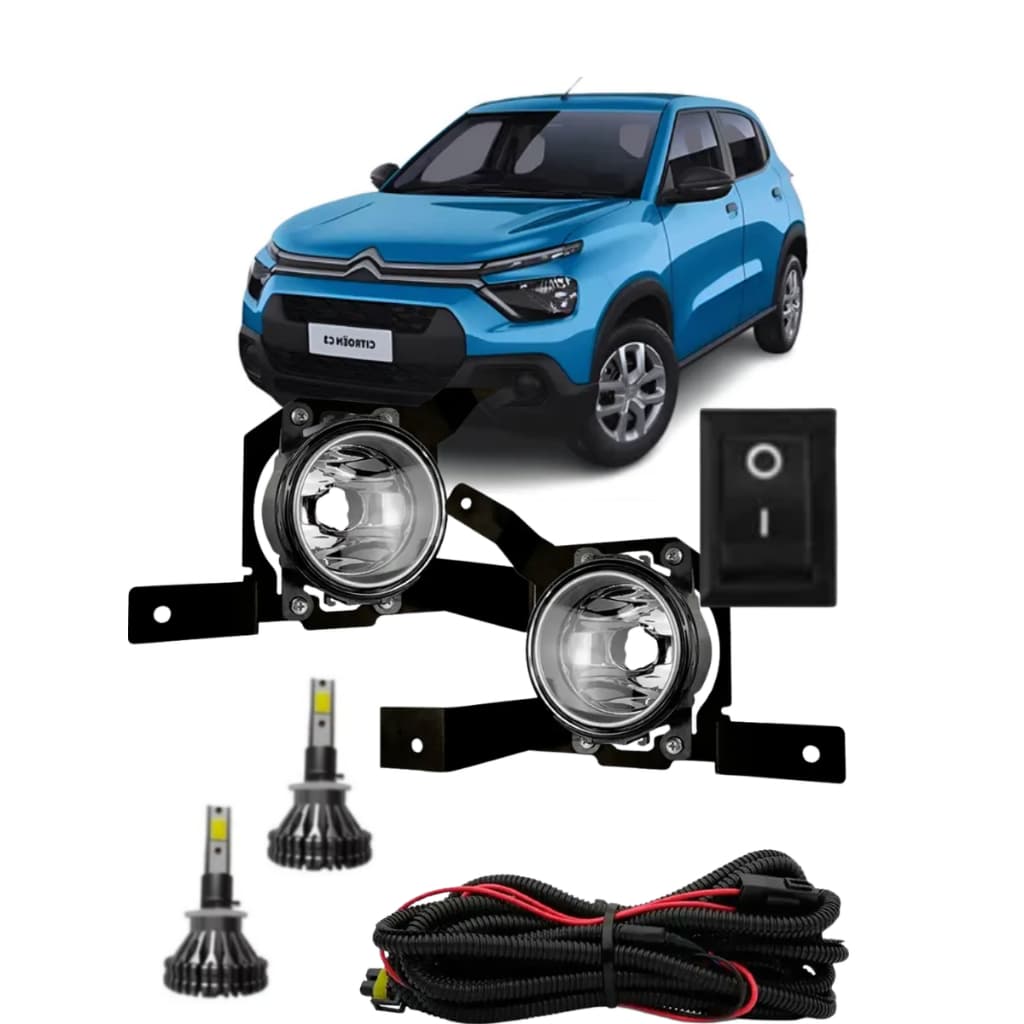 JOGO DE FAROL DE MILHA DO C3 LIVE GO CITROEN 2022 2023 2024 2025 2026 + LAMP/ DE LED