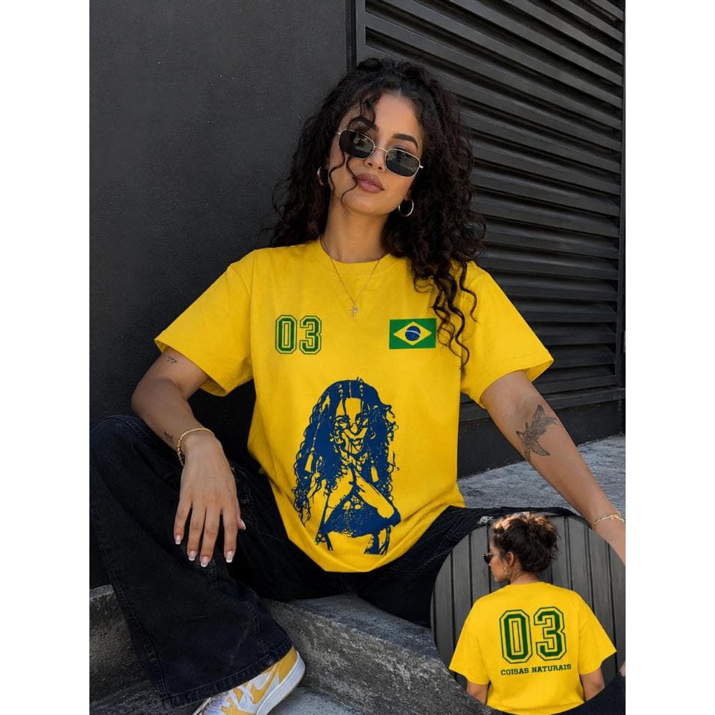 Camiseta Brasil Marina Senna Coisas Naturais Camisa 100% Algodão Premium Envio Rapido