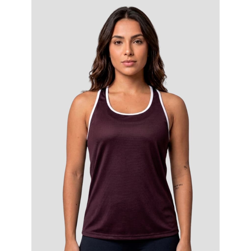 Blusa Regata Fitness Feminina Tecido Dry Fit Texturizado Cinza