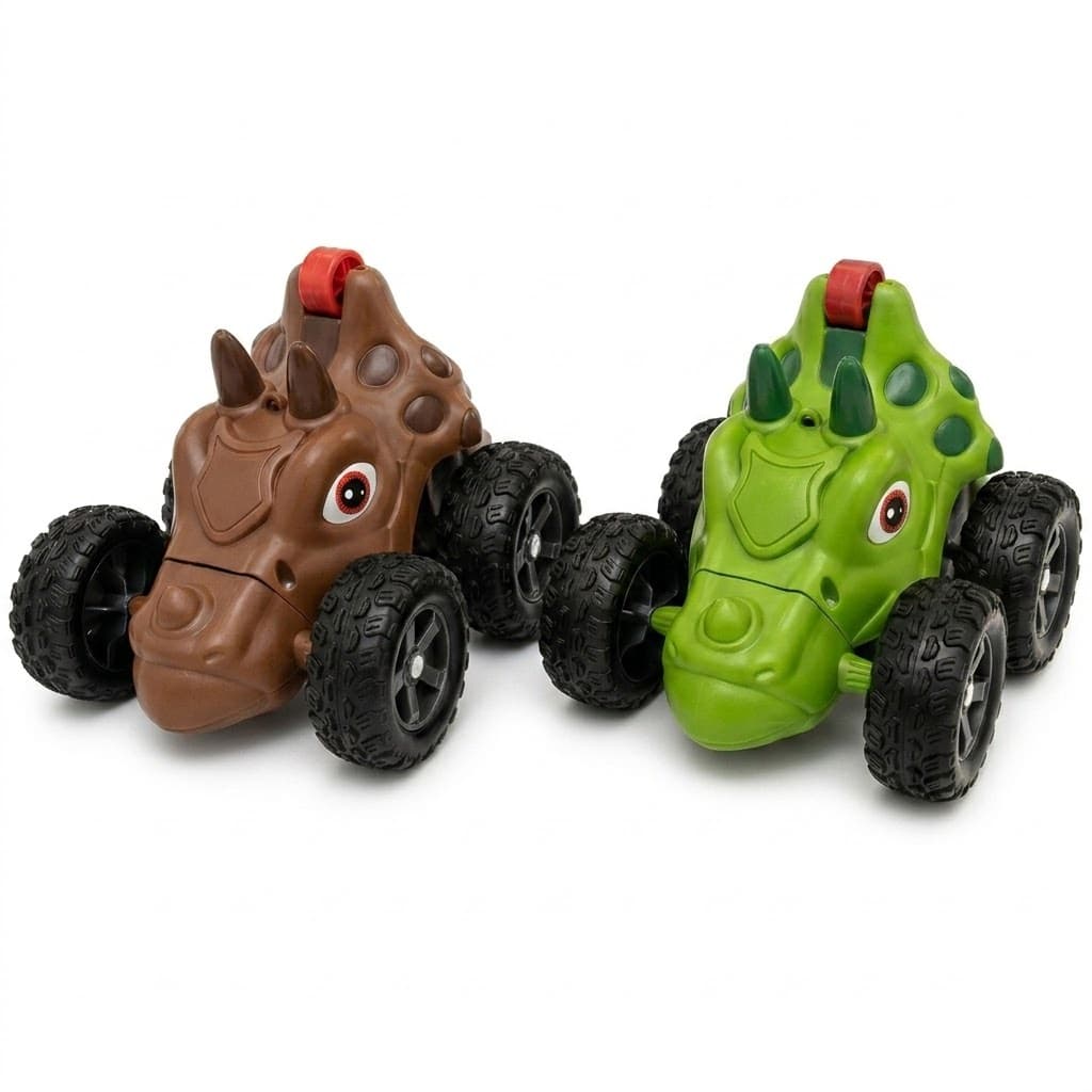 Carrinho Dinossauro 360 Graus Com Luz e Som Brinquedo Infantil Rodas Grandes Resistente