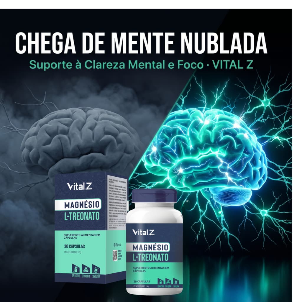 Magnésio L-Treonato VitalZ 30 Cáps – Magnésio + L-Treonina + Vitamina B6