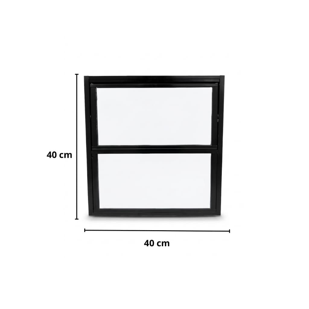 Vitrô Basculante Janela 40x40 PRETO Vidro LISO