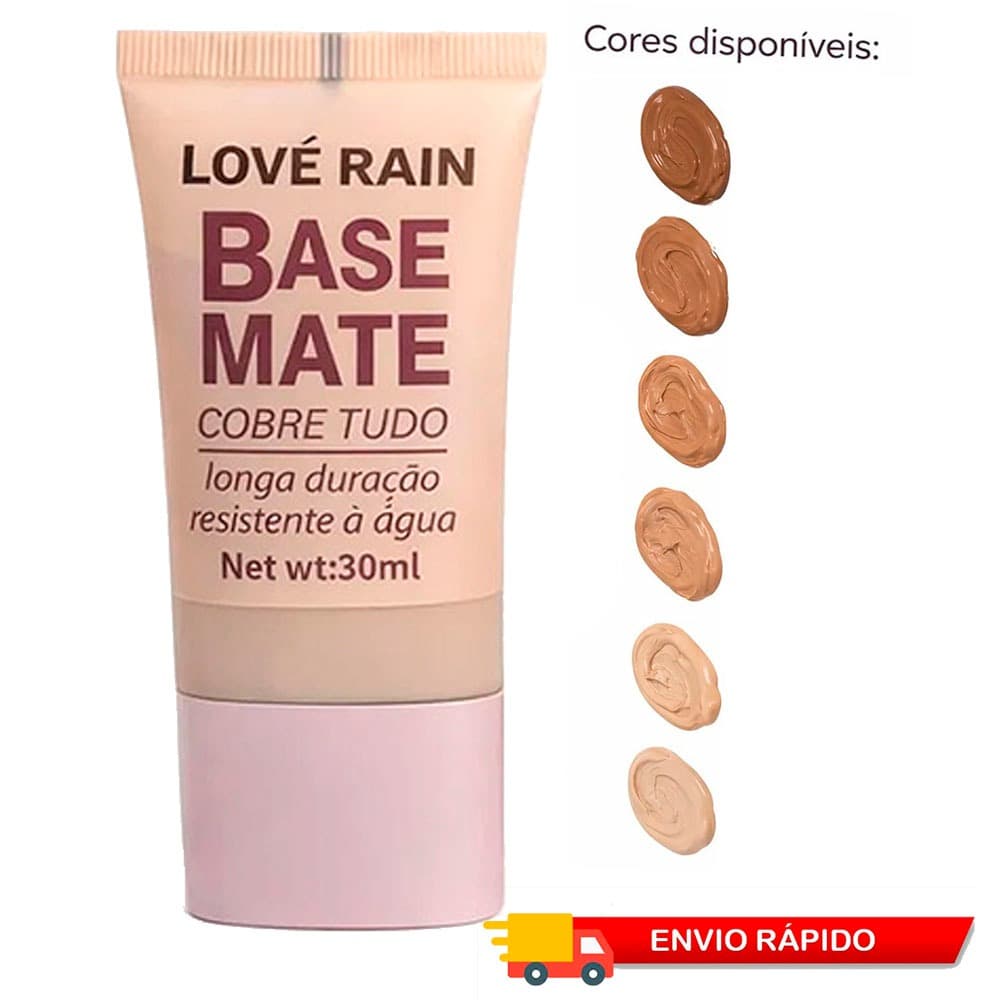 Base Líquida Mate Lové Rain Cobre Tudo Resistente A Água 30ml