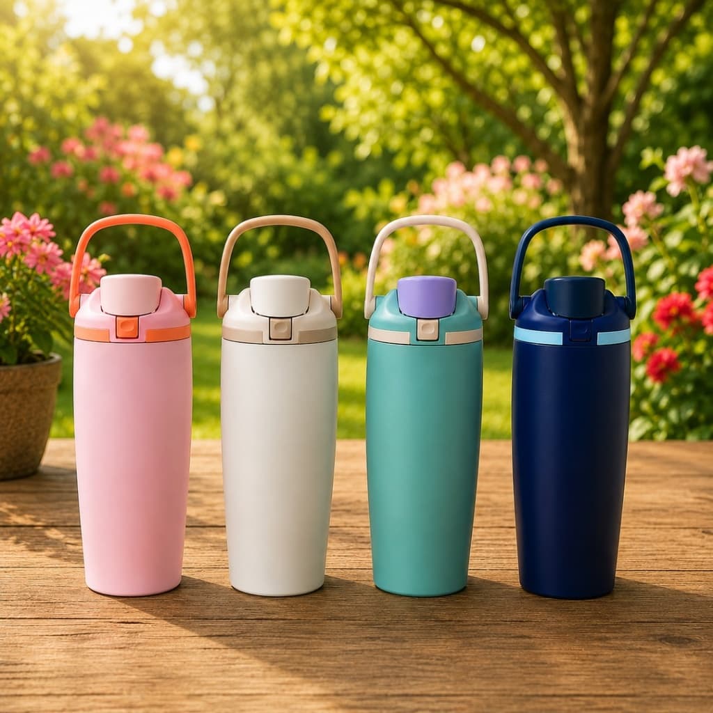 Garrafa Termica 900ml Alça Portatil Isolamento Termico Duravel Sortida