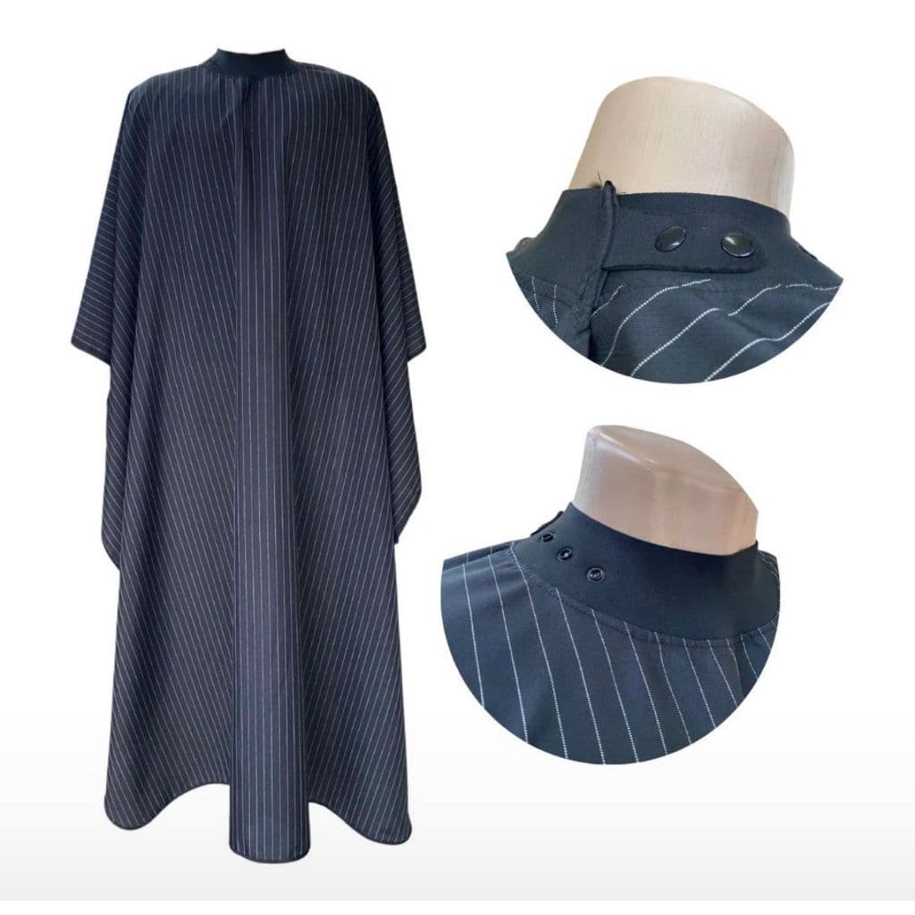 Capa de Corte Cabelo Gola Neoprene Fecho Botão 2 Metros Tecido Micro Fibra Premium